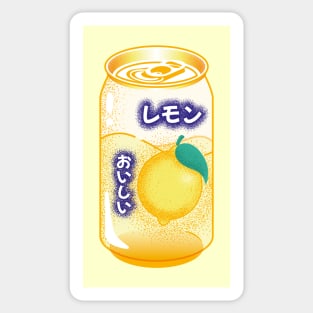 Lemon Soda Can Japanese Soft Drink Kawaii Soft Pastel Pop Art Retro Sticker